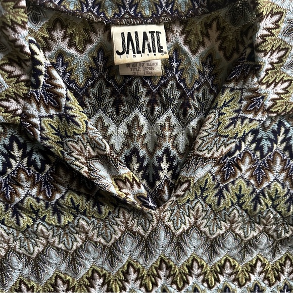 Vintage 90’s Collar V-Neck Jalate Limited Multicolor Women's Acrylic Knit Top M - Picture 5 of 14